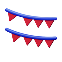 bunting 3d rendering icon illustration png