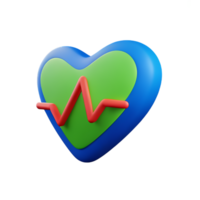 batimento cardiaco 3d Renderização ícone ilustração png