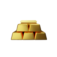 guld bar 3d tolkning ikon illustration png