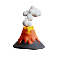 volcán 3d representación icono ilustración png