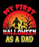 My First Halloween As a Dad T Shirt Design Free Vector