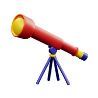 telescope 3d rendering icon illustration png