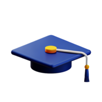 l'obtention du diplôme chapeau 3d le rendu icône illustration png