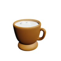 capuchino 3d representación icono ilustración png