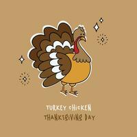 ilustración de Turquía pollo para acción de gracias vector