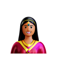 Indien la mariée visage 3d le rendu icône illustration png