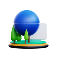 sustainability 3d rendering icon illustration png