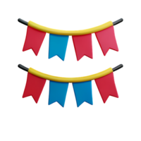 bunting 3d rendering icon illustration png