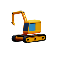 excavador 3d representación icono ilustración png