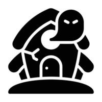 haunted house glyph icon vector