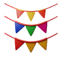 bunting 3d rendering icon illustration png