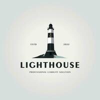 lighthouse logo icon vintage design vector, illustration of nautical vector