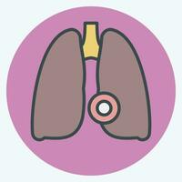 Icon Lung Disease. related to Body Ache symbol. color mate style. simple design editable. simple illustration vector