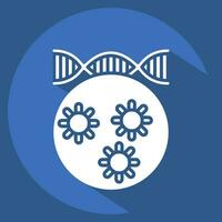 Icon Bacteria. related to Biochemistry symbol. long shadow style. simple design editable. simple illustration vector