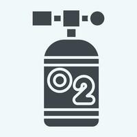 Icon Oxygen Tank. related to Biochemistry symbol. glyph style. simple design editable. simple illustration vector