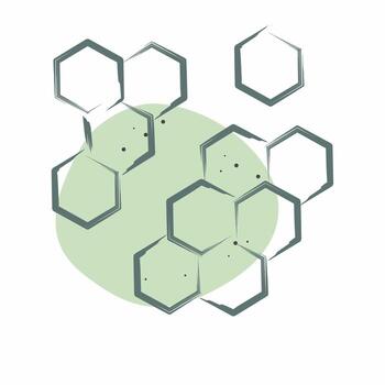 Icon Molecular. related to Biochemistry symbol. Color Spot Style. simple design editable. simple illustration vector