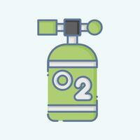 Icon Oxygen Tank. related to Biochemistry symbol. doodle style. simple design editable. simple illustration vector