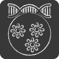 Icon Bacteria. related to Biochemistry symbol. chalk Style. simple design editable. simple illustration vector