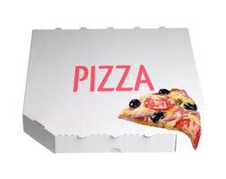 blanco Pizza entrega caja foto
