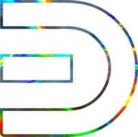 Holographic shiny alphabet png