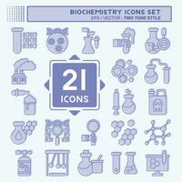 Icon Set Biochemistry. related to Chemistry symbol. two tone style. simple design editable. simple illustration vector