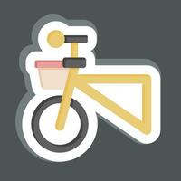 Sticker Basket related to Bicycle symbol. simple design editable. simple illustration vector