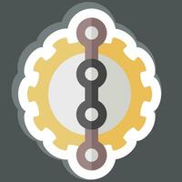 Sticker Chain related to Bicycle symbol. simple design editable. simple illustration vector