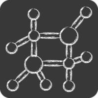 Icon Nano Technology. related to Biochemistry symbol. chalk Style. simple design editable. simple illustration vector