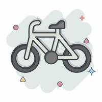 icono bicicleta relacionado a bicicleta símbolo. cómic estilo. sencillo diseño editable. sencillo ilustración vector