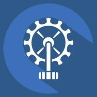 Icon Gear Wheel related to Bicycle symbol. long shadow style. simple design editable. simple illustration vector