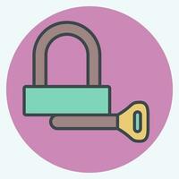 Icon Padlock related to Bicycle symbol. color mate style. simple design editable. simple illustration vector