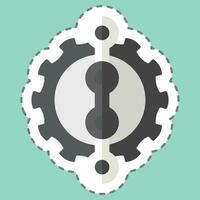 Sticker line cut Chain related to Bicycle symbol. simple design editable. simple illustration vector