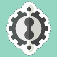 Sticker line cut Chain related to Bicycle symbol. simple design editable. simple illustration vector