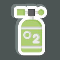 Sticker Oxygen Tank. related to Biochemistry symbol. simple design editable. simple illustration vector