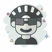 Icon Cyclist related to Bicycle symbol. comic style. simple design editable. simple illustration vector