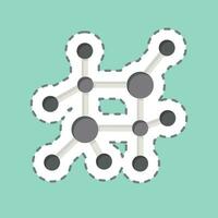 Sticker line cut Nano Technology. related to Biochemistry symbol. simple design editable. simple illustration vector