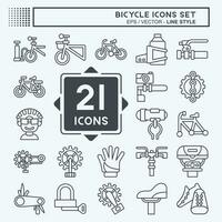 Icon Set Bicycle related to Hobby symbol. line style. simple design editable. simple illustration vector