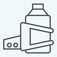 icono botella jaula poseedor relacionado a bicicleta símbolo. línea estilo. sencillo diseño editable. sencillo ilustración vector