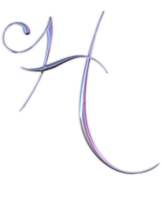 Iridescent curly alphabet png