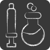 Icon Chemical Syringes. related to Biochemistry symbol. chalk Style. simple design editable. simple illustration vector