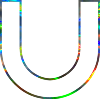 Holographic shiny alphabet png