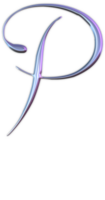 Iridescent curly alphabet png