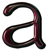 Glossy burgundy alphabet png