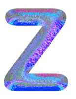 holographique métallique alphabet png