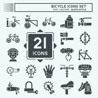 Icon Set Bicycle related to Hobby symbol. glyph style. simple design editable. simple illustration vector