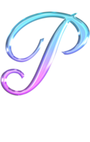 Glossy gradient alphabet png