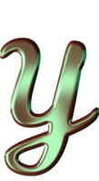 grön glansig alfabet png