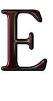 Glossy burgundy alphabet png