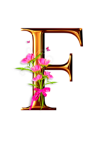 d'or floral alphabet png