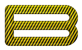 Yellow black danger alphabet png